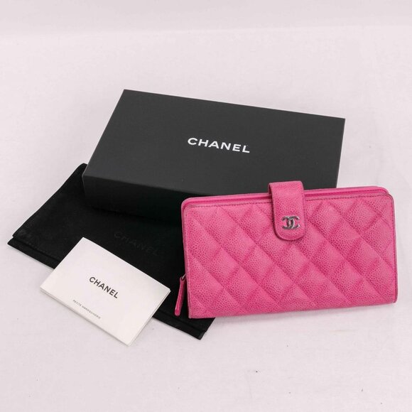 CHANEL Handbags - Authentic Chanel Matelasse Pink Caviar Wallet
